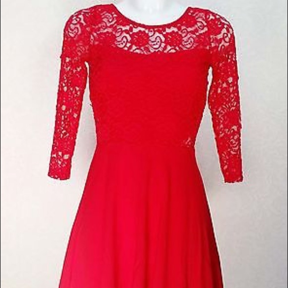 Red lace dress